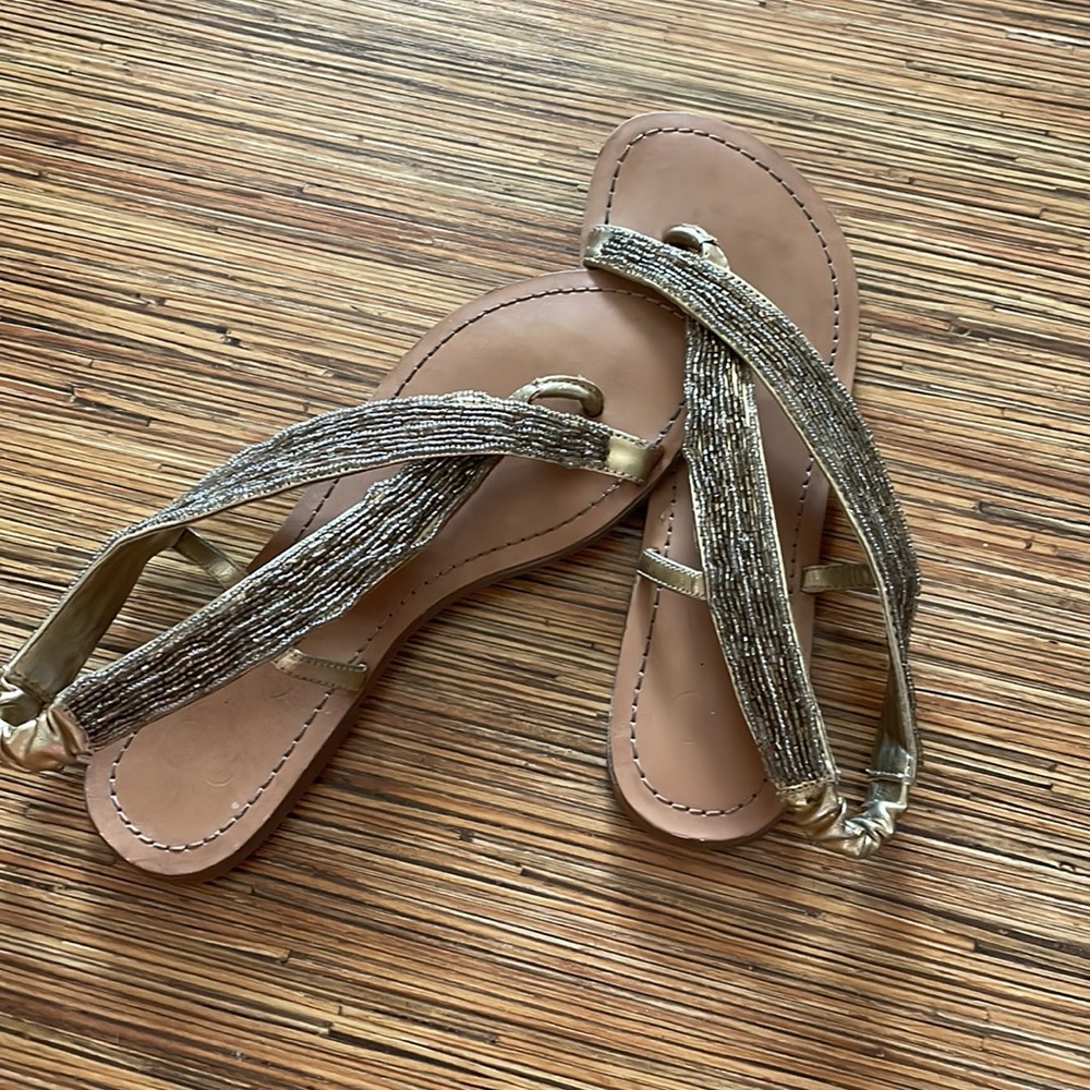 Gold beaded Egyptian Sandals